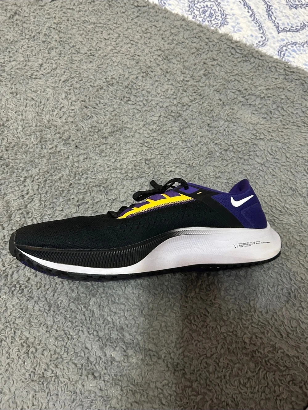 Men's Nike Air Zoom Minnesota Vikings Athletic Shoes in Black, Purple & Yellow